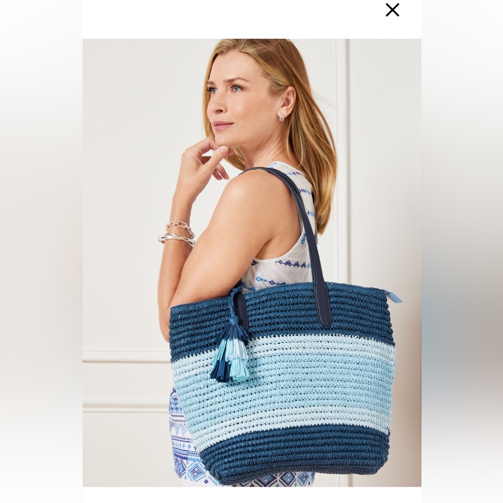 Talbots Straw Tote bag| Summer woven bag